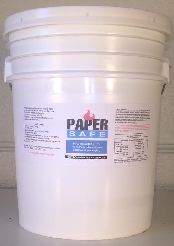 fire retardant for cardboard boxes and paper decorations