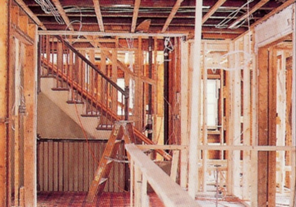 Fire retardant interior wood framing