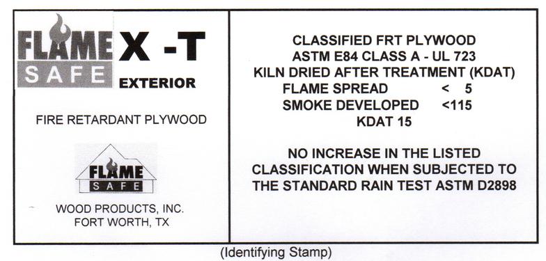 Fire retardant plywood stamp